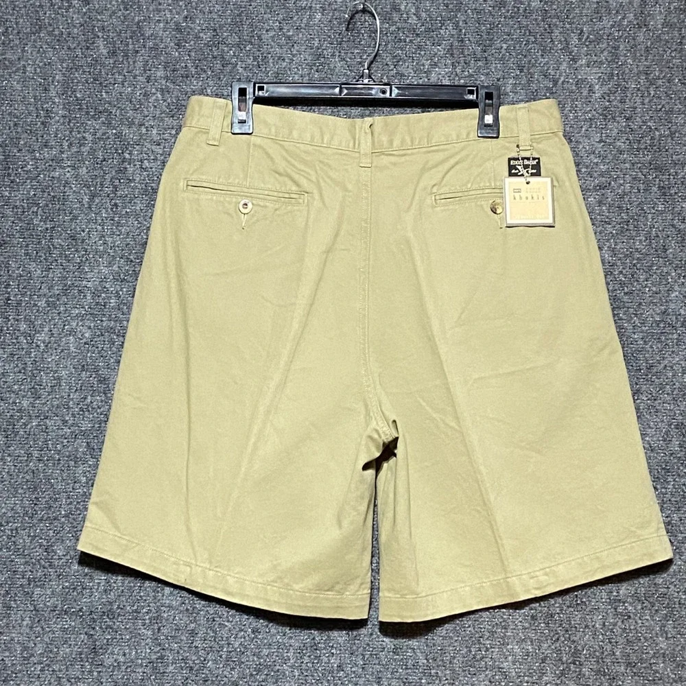 Eddie Bauer Y2K Mens 36 Khaki Shorts Tan Cotton Pleated Classic Fit NWT 0491